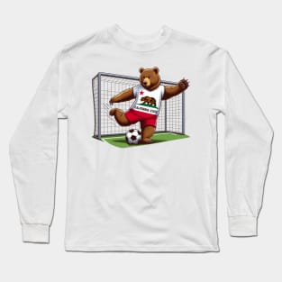 California Bear Soccer Player Long Sleeve T-Shirt